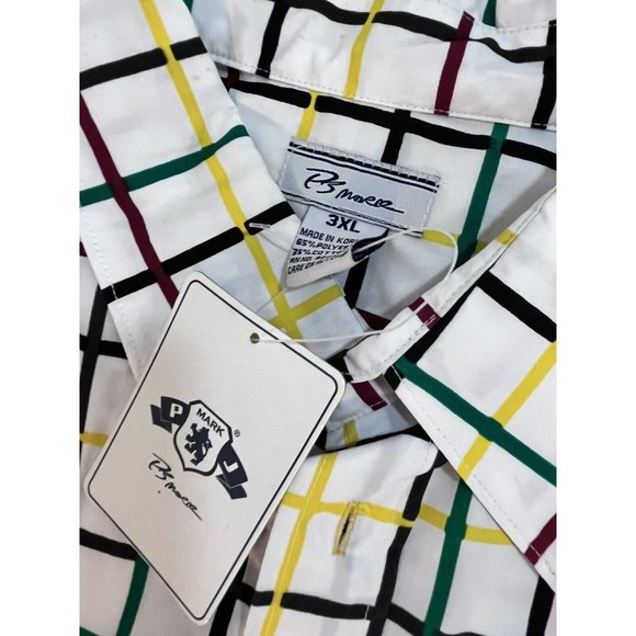 PJ Mark Checked Dress Short Sleeve Button Down 3XL Mens - Picture 7 of 12